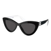 Black White/Grey Sunglasses Miu Miu , Black , Dames