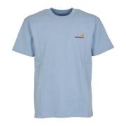 Amerikaans Script T-shirts en Polos Carhartt Wip , Blue , Heren