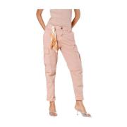 Relaxed Fit Roze Cargo Broek Mason's , Pink , Dames