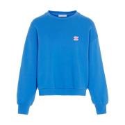 Logo Korte Sweater By-Bar , Blue , Dames