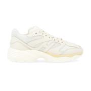 Natuurlijk Leren Geperforeerde Sneakers Hogan , White , Dames