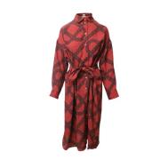 Pre-owned Silk dresses Hermès Vintage , Red , Dames