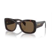 Schildpad/Donkerbruine Zonnebril Prada , Brown , Dames