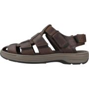 Stijlvolle Platte Sandalen voor Mannen Clarks , Brown , Heren