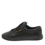 Pre-owned Leather sneakers Yves Saint Laurent Vintage , Black , Dames