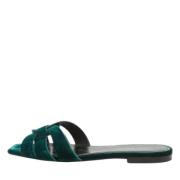 Pre-owned Velvet sandals Yves Saint Laurent Vintage , Green , Dames