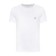 Basis Katoenen T-Shirt - Wit Guess , White , Heren