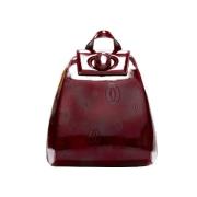 Pre-owned Leather backpacks Cartier Vintage , Red , Dames