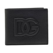 Zwarte Portemonnees met DG Reliëf Logo Dolce & Gabbana , Black , Heren