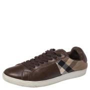 Pre-owned Leather sneakers Burberry Vintage , Brown , Dames
