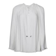 Geplooide blouse met kraalversiering Lanvin , White , Dames