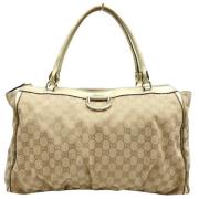 Pre-owned Canvas totes Gucci Vintage , Beige , Dames