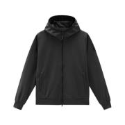 Soft Shell Full Zip Hoodie Zwart Woolrich , Black , Heren