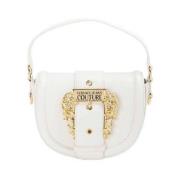 Witte Handtas met Logo Gesp Versace Jeans Couture , White , Dames