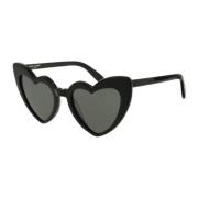 Hartvormige zonnebril met logodetails Saint Laurent , Black , Dames