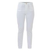 Slim Fit Katoenen Broek met Zakken Kocca , White , Dames