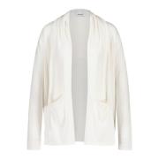 Zijde Blend Open Gebreid Vest Allude , White , Dames