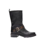 Pre-owned Leather boots Louis Vuitton Vintage , Black , Dames