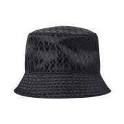 Reversible Logo Jacquard Bucket Hat Valentino , Black , Heren