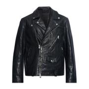 Warner leren jas AllSaints , Black , Heren