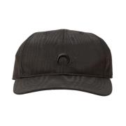 Maan Crescent Moiré Baseball Cap Marine Serre , Black , Unisex