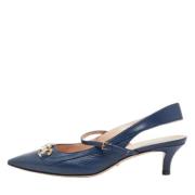 Pre-owned Leather heels Gucci Vintage , Blue , Dames