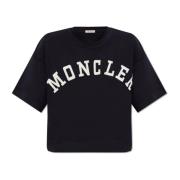 T-shirt met logo Moncler , Blue , Dames