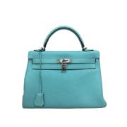 Pre-owned Leather handbags Hermès Vintage , Blue , Dames