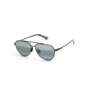 Waiwai 634-02 Matte Black W/Grey Sunglasses Maui Jim , Black , Unisex