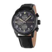Zwart Lederen Quartz Horloge Timberland , Black , Heren