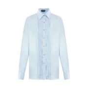 Blauwe Twill Zijden Overhemd Tom Ford , Blue , Dames