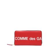 Rode Leren Portemonnee met Rits Comme des Garçons , Red , Heren