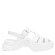 Pre-owned Leather sandals Louis Vuitton Vintage , White , Dames