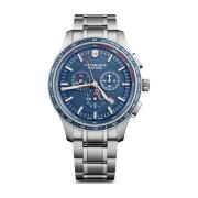 Stalen Quartz Horloge, Zwarte Kast, Zilveren Band Victorinox , Gray , ...