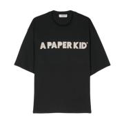 T-Shirts A Paper Kid , Black , Heren