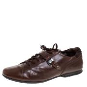 Pre-owned Leather sneakers Salvatore Ferragamo Pre-owned , Brown , Dam...