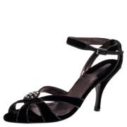 Pre-owned Velvet sandals Salvatore Ferragamo Pre-owned , Black , Dames