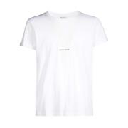 Wit T-Shirt - Regular Fit - 100% Katoen Saint Laurent , White , Heren