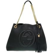 Pre-owned Leather totes Gucci Vintage , Black , Dames