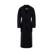 Zwarte Cashmere Shearling Jas Max Mara , Black , Dames