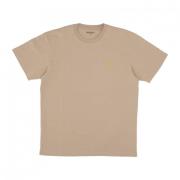 Sable/Gold Streetwear Chase T-Shirt Carhartt Wip , Beige , Heren