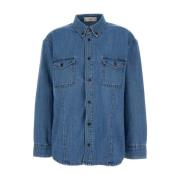 Denim Shirt Dunst , Blue , Dames