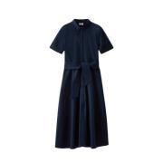 Klassieke Katoenen Midi Jurk Woolrich , Blue , Dames