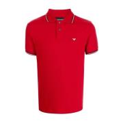 Essentials Piquet Polo in Rood Emporio Armani , Red , Heren