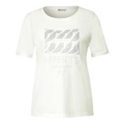 Casual Modal Blend T-Shirt Street One , White , Dames