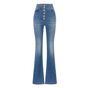 Flared Jeans Elisabetta Franchi , Blue , Dames