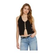 Zwarte Juwelen Logo Top - Slim Fit Guess , Black , Dames