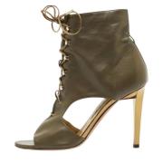 Pre-owned Leather boots Jimmy Choo Pre-owned , Green , Dames