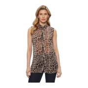 Luipaard Mouwloze Blouse - Dierenprint Guess , Multicolor , Dames