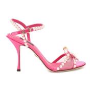 Parel Versierde Sandalen Dolce & Gabbana , Pink , Dames